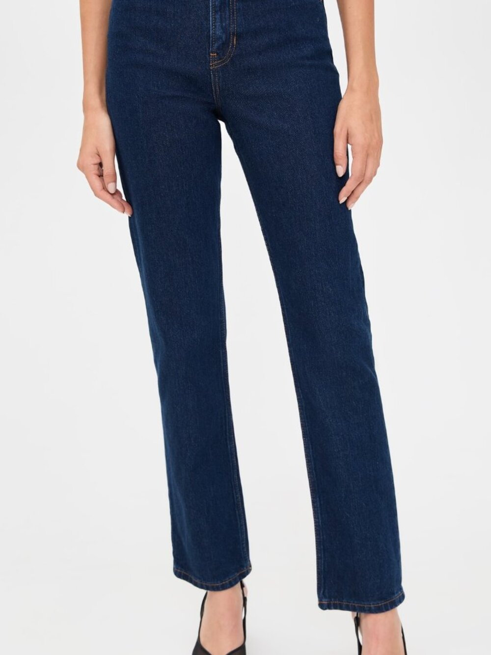 NWT Reformation "Jax" Stretch High Rise Straight Jeans - Picture 3 of 6